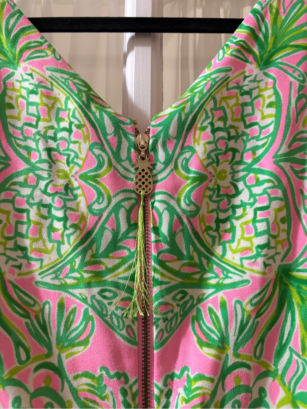 Lilly Pulitzer Hot Pink Romper with Bright Green Print - Picture 10 of 13
